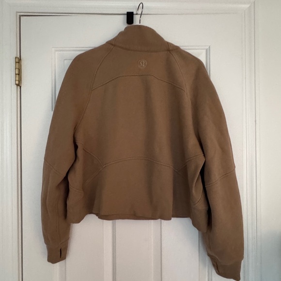 Lululemon XL/XXL Cropped Scuba Pullover Sweatshirt camel tan - Picture 6 of 6